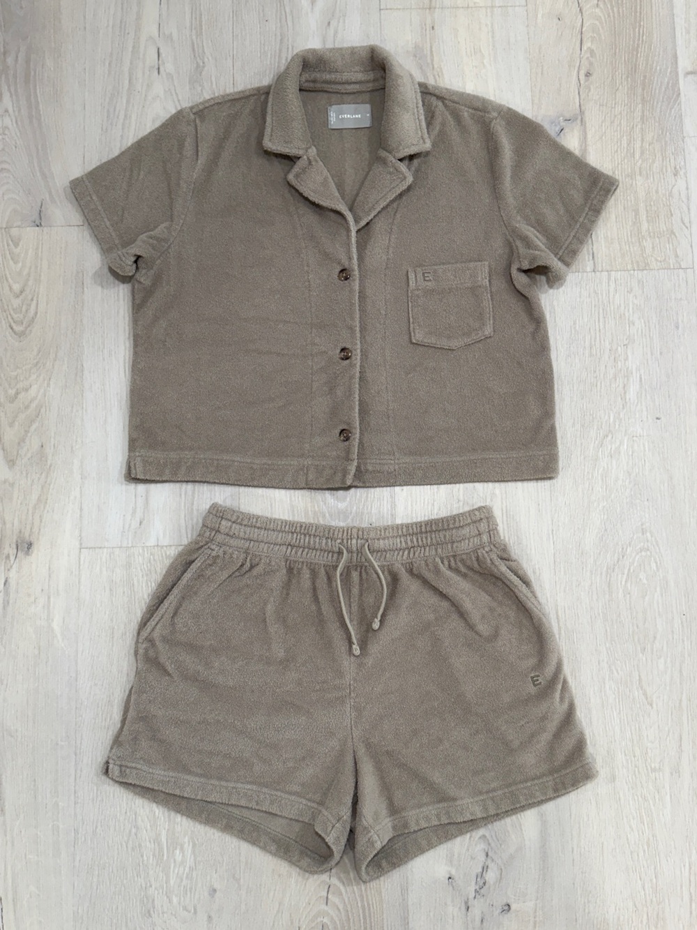 Everlane Taupe Terry Short Set - Neutral Brown Coverup